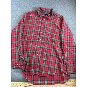 VTG 90s Gap Flannel Button Down Shirt Mens XXL Red Tartan Plaid Grunge Workwear